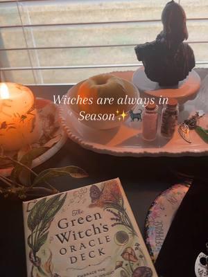 Witches, we are always in season  💚🐈‍⬛✨🗡️🦉 #witchtok #greenwitch #witchyvibes #witchesoftiktok #seasonofthewitch #loveandlight #athena #altar #owls #goodwitch #naturewitch #spiritguide #spiritanimal #spirituality #incense #candlemagic 