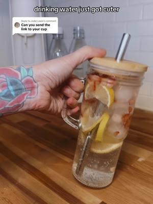 Replying to @Jodie Lewis  Catch me with this glass every day!  #glasstumbler #tumbler #watertok 