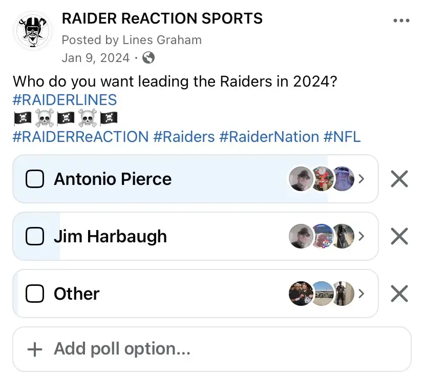 An interesting trip down memory lane. The Poll we put up exactly a year ago today. SMH.  🔥🔥🔥🏴‍☠️☠️🏴‍☠️🔥🔥🔥 #Commish81 #RAIDERReACTION #Raiders #ElPirata #RAIDERLINES #410Raider #RaiderMyron #RaiderSpleve #RaiderNation #NFL #TheDarkSide #TheRaiderNationReport