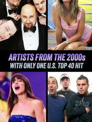 '00s Artists With Only One U.S. Top 40 Hit — Here's a list of songs from the 2000s by artists who have only one Top 40 hit in the U.S. Billboard Hot 100 pop singles chart (US industry standard). Featuring "1234" by Feist, "Stacy's Mom" by Fountains Of Wayne, "You're Beautiful" by James Blunt, "1985" by Bowling for Soup, "Smooth Criminal" by Alien Ant Farm, "Why Can't I?" by Liz Phair, "The Middle" by Jimmy Eat World, "Untouched" by The Veronicas, "The Boys of Summer" by The Ataris, "All The Things She Said" by t.A.T.u., "Wherever You Will Go" by The Calling, "Listen To Your Heart" by DHT featuring Edmée, and "I Love College" by Asher Roth. #2000smusic #popmusic #rockmusic #bowlingforsoup #ataris #jamesblunt #lizphair #jimmyeatworld