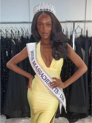 Soft yellow looks beautiful on @Melissa Miss Massachusetts USA  💛🤩 #yellowdress #prom