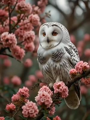 I made some beautiful white owl #animalsoftiktok #galaxybirds #owls #birdtok #ai #usa_tiktok #viraltiktok #fyp #plzsupport 