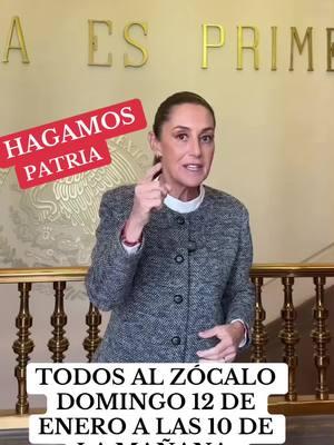 La presidenta Claudia invita a todos los mexicanos al zócalo el 10 de enero #claudiasheimbaum #claudia #presidenta #pueblo #zocalo #cdmx #zocalocdmx #celebrar #fiestaspatriasquebuenala #enero #4t 