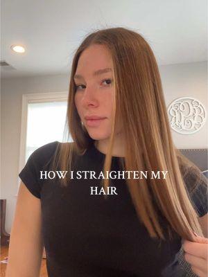 this routine gets my hair perfectly straight!! #straighteningcurlyhair #hairtutorial 