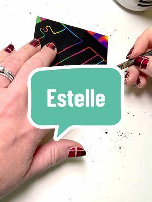 Replying to @S†ell✈️🩺 the opposite of big and obnoxious #estelle #letteringideas #scratchart #namerequest 