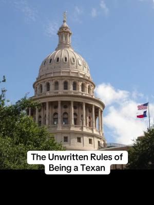 Every Texan knows these unwritten rules of being a Texan 🤠 Let us know if we missed any in the comments ⬇️ #OnlyTexans #TexasRules #BeingATexan #LivingInTexas #TexasProud #TexasLaw 