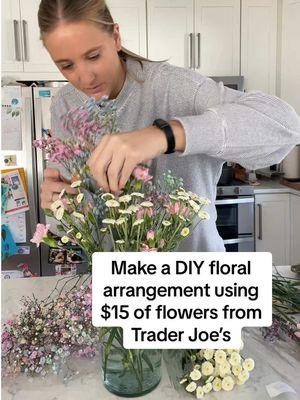 Homemade floral arrangements is on my list of things I want to do/learn in 2025 😌 open for constructive criticism! This is my first time trying. This made my heart feel full 🫶🏻 #diyfloralarrangements #homemadefloralarrangments #floralareangement #traderjoesflorals #traderjoesflowers #floralarrangements #floralarrangementideas 