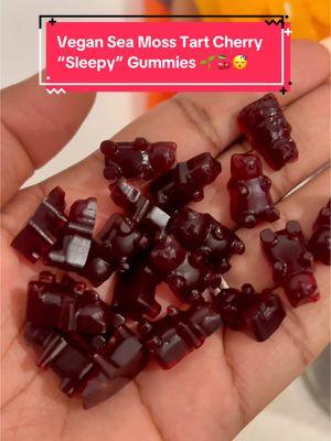 Vegan Sea Moss Tart Cherry “Sleepy” Gummies 🌱🍒😴 Did you know that tart cherry juice can help adults &  sleep longer? 🍒😴😮 This is due to the naturally occurring melatonin found in this particular type of cherry. I made these sea moss tart cherry “sleepy” gummies for my four year old and she loves them!😁 To make these gummies, I used my sea moss gummy recipe from my vegan toddler cookbook.📚 I just used organic tart cherry juice @Lakewood Organic f juice and used homemade sea moss gel made with purple Honduran sea moss from @Dr. Sebi Granddaughter ⭐️🖤 (Discount code:BGR24).  If you want my Sea Moss Gummies” recipe, or need help with healthy plant based meals for your toddler & family, I now have a cookbook filled with over 50+ plant based meals as that my daughter loves! It’s called “It’s All About The Plants Baby!” 🥳  I’ve loved creating these delicious recipes for her to enjoy and explore the beauty of plants!🌱🌱🌱 You can click the link in my bio to get yours now.☺️💚 Like this video & share it with another plant based or vegan mom! 🙌🏽 #veganbaby #vegantoddler #veganmom #tartcherry #Veganuary2025 #plantbasedtiktok #veganfamily #veganrecipes #healthyalternatives #naturalmelatonin #seamossbenefits #seamoss #blackvegan #seamossgummies #vegan #veganlifestyle #tartcherryjuice 