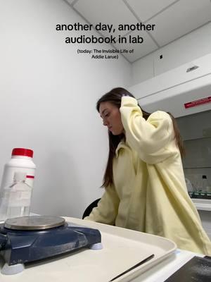 2025 is the year of making mundane tasks more enjoyable with audiobooks #audiobooks #bookish #reader #gradstudent #gradschool #phd #phdstudent #spotify #spotifyaudiobooks #audiobook #invisiblelifeofaddielarue #invisiblelifeofaddie #addielaure #biochem #womeninstem 