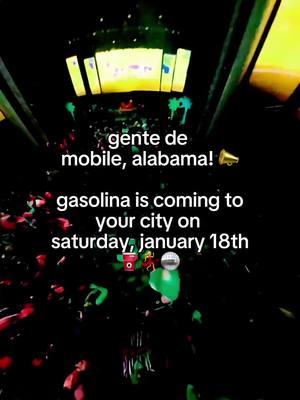 Mobile, AL! 🥳 If you didn’t already know we’ll be back in your city next Saturday, January 18th at Soul Kitchen 💥 You know the vibes, get your tickets now at gasolina.us ⛽️ #mobilealabama #alabamalatinos #gasolinaparty #reggaetonparty