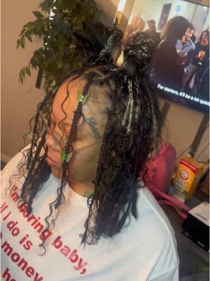 Knotless bantu knots boho bob lol why was this so long to type but yea yall get the picture #tampastylist #Knotless #Tampa 