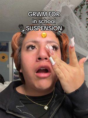 GRWM FOR in school SUSPENSION🫢 #grwm #grwmforschool #schoolgrwm #inschoolsuspension #iss #storytime #schooldrama 