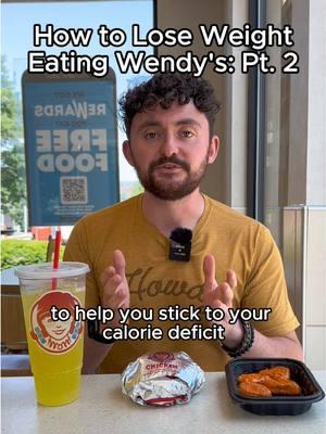 How to lose weight eating Wendy’s 🍔 Spicy Chicken Sandwich: 490 kcal | 28gP | 50gC | 20gF 4 Piece Spicy Buffalo Saucy Nuggs:* 220 kcal | 10gP | 11gC | 16gF  Diet Soda:  0 kcal Total Meal:  710 kcal | 38gP | 61gC | 36gF *Note: The ranch adds extra calories and you don’t really need it, skip this if you get the Saucy Nuggs #weightlosscoach #nutritionist #wendys #fastfood #weightloss