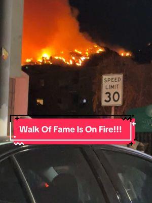 Residents fleeing #Hollywood as the #Sunset #Fire approaches Walk Of Fame #sunsetfire #walkoffame #losangeles #fires #california #fyp #foryou 