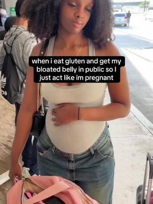 Funny Bloated In Public And Pretending To Be Pregnant 🤰 😂 #bloating #bloated #bloatedstomach #pregnant #foodbaby #funny #humor #fyp