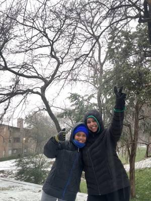 Dallas Snow Day at the Village. ❄️☃️ his little laughs make my day. 🤍🫶🏾 #Dallas #dallaska #momandson #playinginthesnow #playingintherain #snowday #exploring #rainsounds #asmr 