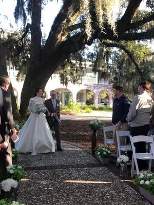 It’s always been my dream as a little girl to have my dad walk me down the aisle and for a little bit at different times in life I wasn’t sure if he was going to be… being able to live this moment out was the absolute best moment in the entire world. He handed me off to my forever man and husband and I couldn’t be happier with how the evening went ❤️ @Donald Spellman #wedding #fatherdaughter #charlestonsc #weddingdress #walkingdowntheaisle 