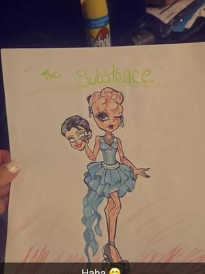 loved this movie "The Substance" 😉 an inspired "monster high" type of style of the Sue & Elisabeth Sparkle Monster 😆😁😆 #toon #thesubstance #horror #movies #art #artwork #create #creation #artist #inspired #fun #funny #silly #amusing #sue #Elisabethsparkle #demimoore #activator #beauty #monsterhigh #style 