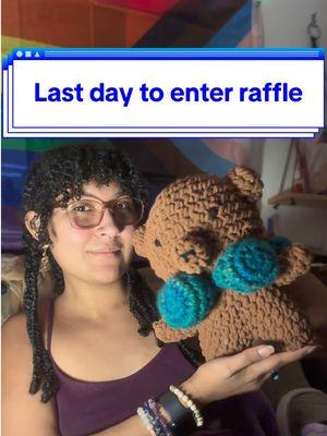 Last day to enter to potentially win this handmade flower bear plush 🧸🪻 winner is picked tomorrow January 10th! If you want to enter, visit my last reel. US only! - #disabledartist #plushie #crochet #amigirumi 