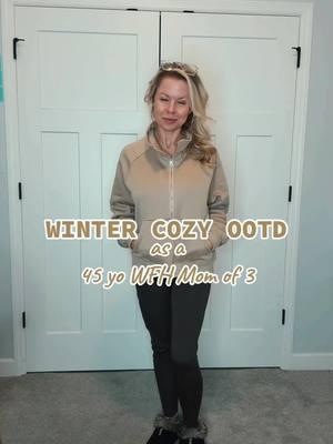 I could live in this winter cozy OOTD.  The sweatshirt is on sale for $15!  Grab two for free shipping.  I need it in all the colors.  #winterootd #cozyootd #sweatshirt #thermalleggings #slippers #creatorsearchinsights 