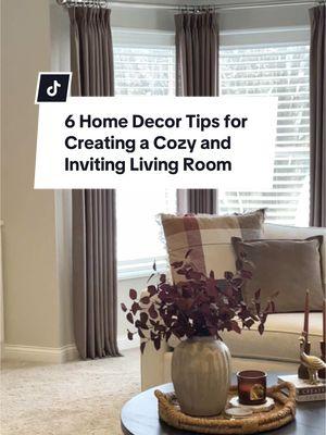 Create a cozy living room space for 2025! Here are 6 of my best tips to try that will make your room warm and inviting!!  #livingroomdecor #cozyliving #designtrends #warmandcozy #interiordesigntips #interiordesignideas #homedecorideas #homeinspo 