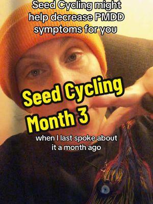 Cheers to 3 months! Thank you for whose helped me get here and suggested this practice. ❤️🌱 I hope seed cycling helps countless people 🙌✨ #pmdd #pmddawareness #pmddrelief #seedcycling #u 