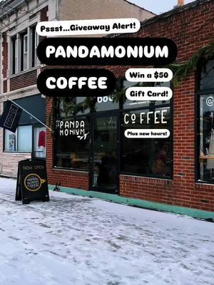 $50 Coffee Giveaway!!! 🐼☕️ We’re teaming up with Pandamonium Coffee, who JUST expanded their hours at the cutest coffee shop in North Winton Village, to give away a $50 gift card!!! Ummm…that’s a LOT of coffee ☕️☕️☕️😋  👉 Enter on Instagram: https://www.instagram.com/reel/DEn484Cs0RU/ (linked from profile) 🐼 Winner will be announced on Saturday.  New hours starting this week: Wed & Thu: 7am-3pm Fri & Sat: 8am-3pm Sun: 8am-Noon  #rocyourmouth #pandamonium #thisisroc #thingstodoroc #rochesterny #roctopshots #explorerochester #visitroc #rocfoodies