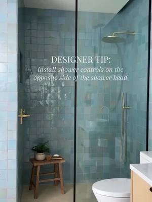 This is by far the number one remodeling advice I could get for a bathroom. There’s nothing worse than turning on water and sprayed in the face lol this is something that definitely needs to be planned in the framing stage of a remodel. Originally the shower head was on the left side of the bathroom. We kept the shower controls on the left so they could turn the water on without getting sprayed. Direct link: https://liketk.it/51gQ5 #bathroomtiles #bathroomdesign