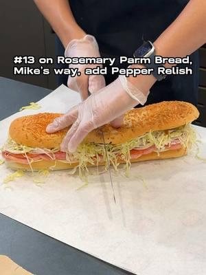 Thicc Thursdays calls for @JerseyMikes …just hits different. I’ve been ordering it this way for years…. But it’s viral now… The Number 13…it’s My go to order…a Giant on white bread, Extra Meat, Mike’s way…add extra pickles, pepper relish. What’s your go to order for a sub, hoagie, or do you call them grinders? • • • • #Grinders #Hoagies  #Subs #Sandwich #JerseyMikes #JerseyShore #EastCoast #ItalianSub #Provolone #Ham #Prosciuttini #Cappacuolo #Salami #Pepperoni #Gabagool #ColdCuts #Boarshead #MikesWay #ViralSub 