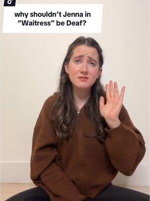 revisiting one of my favorite songs🤎 (it’ll only let me post one minute of ittt) Video description: Erin sits on the floor in front of a white wall and performs an ASL cover of “She Used to Be Mine”. She has a brown zip up hoodie and long brown hair.  #ASL #SignLanguage #fyp #song #cover #theatre #actor #acting #SheUsedToBeMine #Waitress #Deaf #HardOfHearing #DeafTikTok #music 