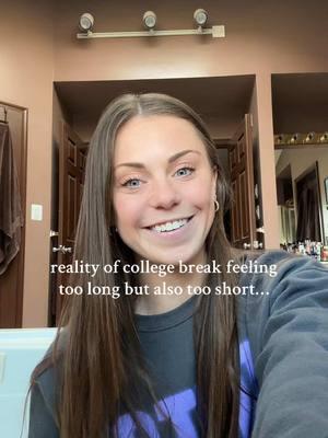 half of me never wants break to end but the other half is ready for college to start back up ☺️👏🏻 #collegetok #collegebreak #collegewinterbreak #winterbreak #relatablecollegecontent