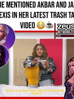 Oop #Biggie throwing a little shade at #AkbarV and #JaidynAlexis in her recent Trash Talk Interview after being asked “What is something people pretend to enjoy”😳☕️