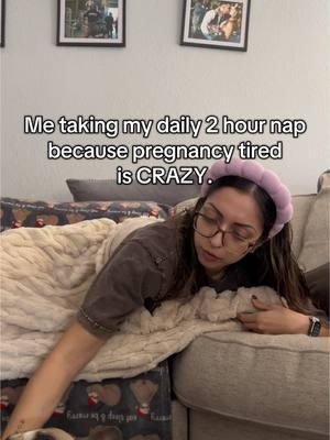 Everyone claims pregnancy tired is worse than newborn tired. Yall better not be lying. #firsttimemom #ftm #pregnant #pregnanttiktok #nap #pregnancytired #fatigue #sleepy #heatedblanket #symptom #firsttrimester 