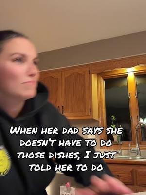 When dad thinks he can trump mom #parenting #couplehumour #jesustakethewheel #chores 