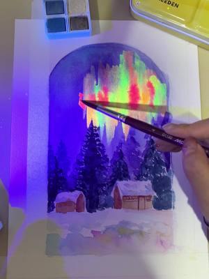 Paint the brightest scene in the night sky with watercolor #meedenart #meeden #art #watercolor #blingbling #storytime #night#snowflakes #snow 