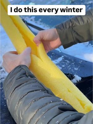 🚗 Pool noodle keeps wipers from sticking! #lifehacks #poolnoodle #hacks #diyhome #diytips #cartips #winter #tipsandtricks