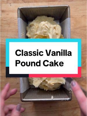 Old fashioned vanilla pound cake recipe is on ThePracticalKitchen.com and 🔗 in my profile! #thepracticalkitchen #poundcake #caketok #vanillacake #poundcakerecipe #cakevideo 