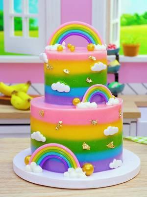 Tier Rainbow  Cake Decorating #miniature #minicooking #minibakery #foryou #minicake #fyp #cutecake #tinycake #cakedecorating #decoratingideas #asmr #DIY #yummycake #LearnOnTikTok #viral #food #cooking #trending #relax #minifood #satisfying #satisfyingvideo #cake #caketiktok #cakedecor 