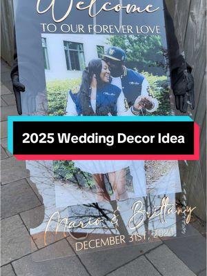 2025 brides-to-be, make your wedding entrance unforgettable with a personalized photo welcome sign! The perfect decor to wow your guests and celebrate your love story. ✨💍 #2025Brides #weddingdecorideas  #2025wedding 