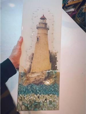 Lighthouse piece finished.  Available soon.  #karenhammondart #lighthouse #resinart #puzzle 