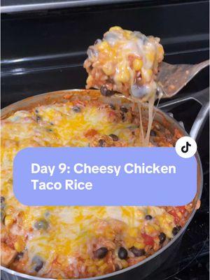 Day 9: Made my own twist of @Cooking in the Midwest ‘s Cheesy Chicken Taco Rice! 10/10 would recommend  #EasyRecipe #tacorice #365daychallenge #dinner #onepanmeal #chicken #mealideas #fyp #fypage #foryou 