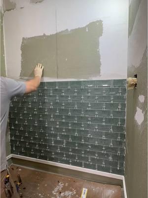 Part 1 of installing 100 million pieces of subway tile #tile #bathroommakeover #tileshower #tileinstallation #tileinstaller #protips #tiletips #tilework #bathroomdecor #bathroom #bathroomdesign 