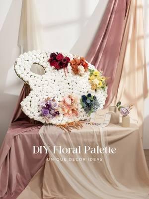 You have the heart of an artist, so celebrate with this floral palette decor 🎨 Send this to someone who you think would love it, or save it as style inspo for your upcoming wedding, party, or special event ✨ #lingsmoment #weddingdecorideas #creative #craftart #flowerstyling #DIY