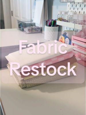 Fabric restock #craftroom #smallbusinesstiktok #craftroomorganization #craftroomstorage #fabricstorage #craftroominspo #craftroommakeover #fabric 