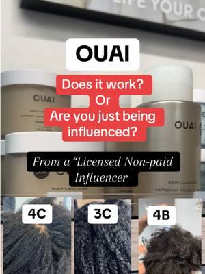 After using “OUAI” on 3 different hair textures unfortunately it is not the luxury game-changer the “influencers” claimed it is- It really lacked moisture.  -I used the “Thick” line because most of my clients are natural… and I purchased the shampoo conditioner, leave-in conditioner, and mask. -the consistency of the products were good, but unfortunately, I did not notice a change in the hair  (texture, luster or elasticity)  -Overall rating 6/10  Overall, unfortunately, I would not purchase it again. A lot of influencers are just pushing products because they’re getting paid or the product looks aesthetically pleasing but for me I try to uphold a very high level of authenticity because these are not just my followers. These are my clients who actually trust me with their hair.  #fyp #fypシ #blowthisup #fyppp #fypppppppppppppp #washday #washdayroutine #hairproducts #haircare #hairtips #luxuryhair #dryhair #blackhaircare #blackhairproducts #hairtreatment #healthyhairjourney #ouai #haircareroutine #ouaihaircare #blackwomenoftiktok #moistureretention #lengthretentionjourney #lengthretention #blackgirlhair #damagedcurls #damagedhair #4chair #4bhair #4ahair #3bhair #3chair #hairtips #hairhacks #hairmaintenance #hairgrowth #hairtransformation #hairadvice #blackluxury #blackgirlluxury #luxuryhaircare #hairoil #hairmoisturizer #heatprotectant #hairtok #hairtutorial #hairstyles 