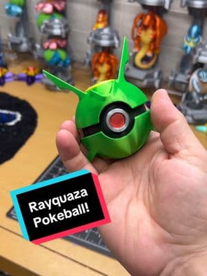 New Pokeball from a new modeler! #pokemon #pokeball #3dprint #3dprinting #new #popular #rayquaza 