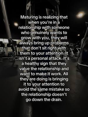 True maturity in a relationship is understanding that when someone who truly cares about you brings up issues, it’s not an attack. It’s a sign that they value the relationship and want to make it stronger. Addressing problems is how you grow together and avoid repeating mistakes. Healthy communication is the foundation of lasting love. #MatureLove #healthyrelationships #communicationiskey #growthtogether #loveandrespect #healthylove #relationshipgoals #strongfoundation #lastinglove 