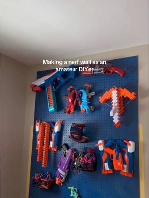 I might leave the other DIYs to my husband #diyproject #diyplayroom #nerf #nerfwall #nerfstorage #playroominspo #playroomdiy @Nerf 