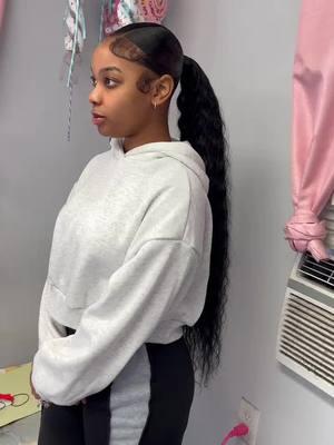 Mid wavy pony 💓  #ponytail #wavyhair #sleekponytail #vpart 