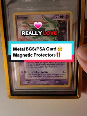 Replying to @christrancoreally like the gold, red & blue cases. this is the best graded Pokemon Card protector it's metal case, magnetic and perfect to keep your slabs from getting any dings,dents or scratches #Pokemoncard #psacase #bgscase #gradedcardcase #protector #tcgpokemon #pokemon #cardcase #cardprotector